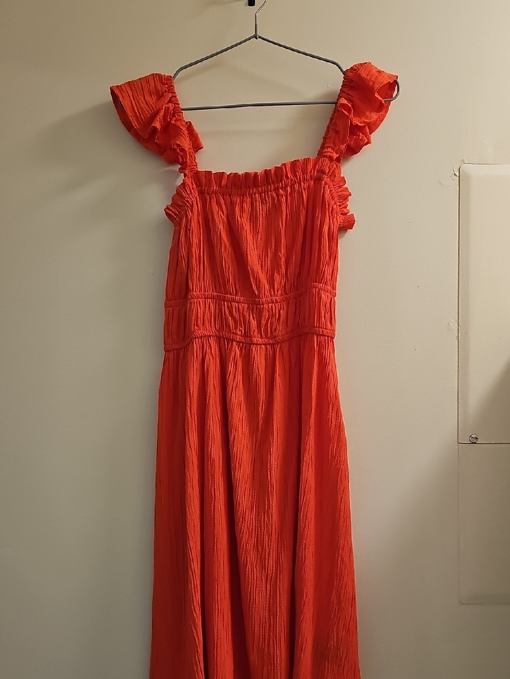 NOBO Bright Orange Ruffle Strap Maxi Dress